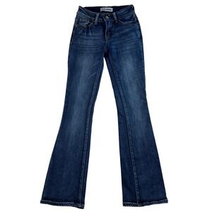 Disclosure 0/24 Jeans Flare Bootcut Dark Wash Stretch Denim Pant Blue Flattering
